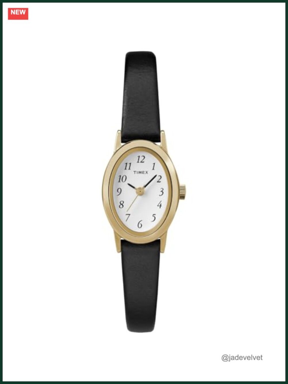 Timex Women's Cavatina Watch White Dial Gold-Tone Oval Case Leather Strap